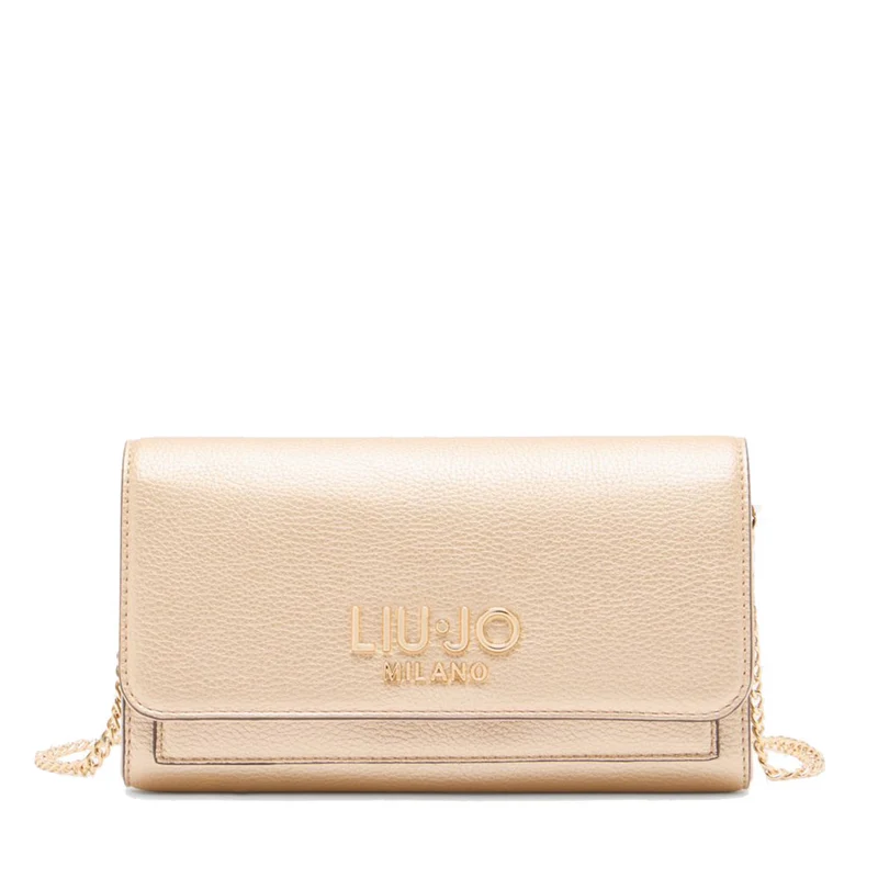 Portafoglio Donna con Catena LIU JO Better effetto Bottalato Light Gold
