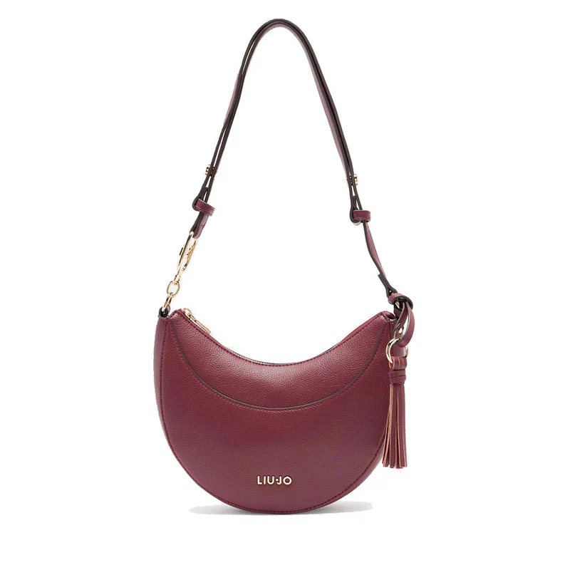 Hobo Bag Media LIU JO effetto Bottalato Red Wine con Charm