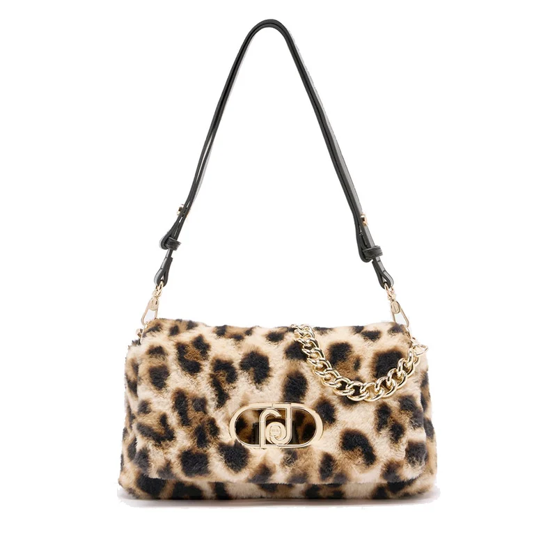 Borsa a Spalla Media LIU JO linea LaPuffy in Pelliccia Sintetica stampa Animalier