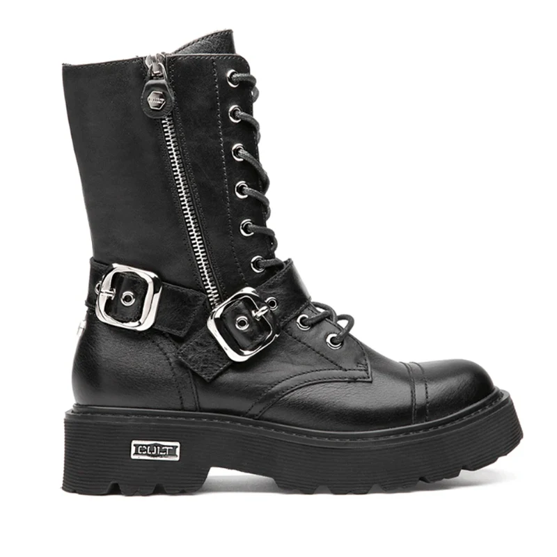 Scarpe Donna CULT Slash 4585 Anfibi in Pelle Nera