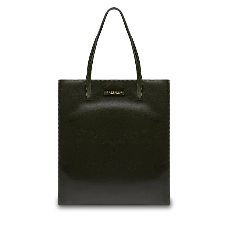 Shopping Bag Donna Verticale THE BRIDGE linea Mirra in Pelle Verde Tirolo