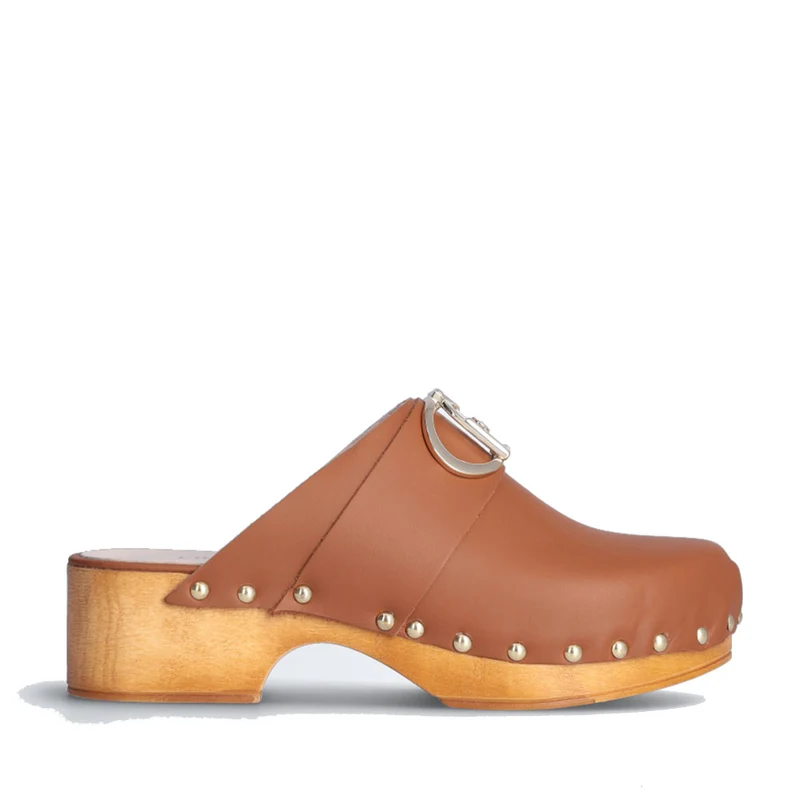Scarpe Donna LIU JO Olga 04 Sabot in Pelle Marrone
