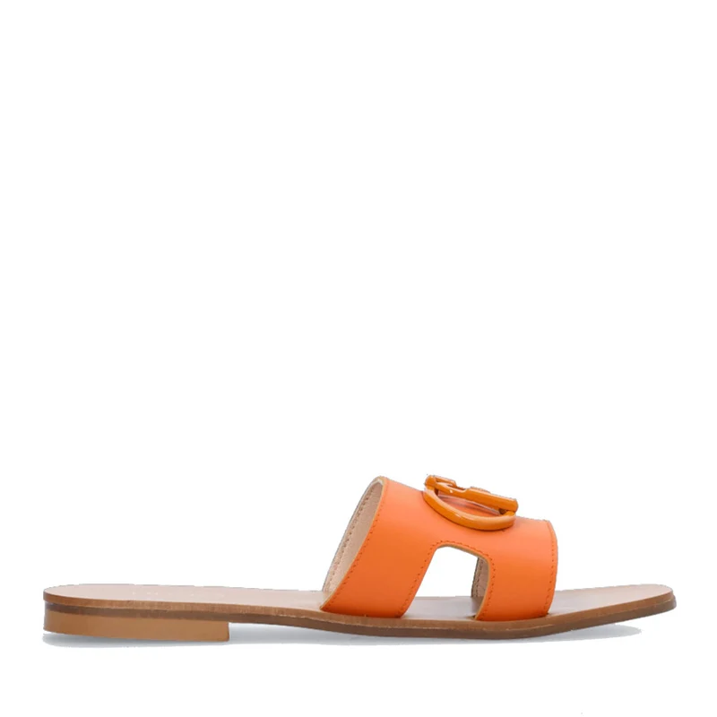 Ciabatta Flat Donna LIU JO Saba 06 in Pelle Arancione