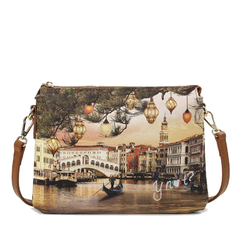Borsa Donna a Tracolla Y NOT YES-630 Stampa Christmas Venice