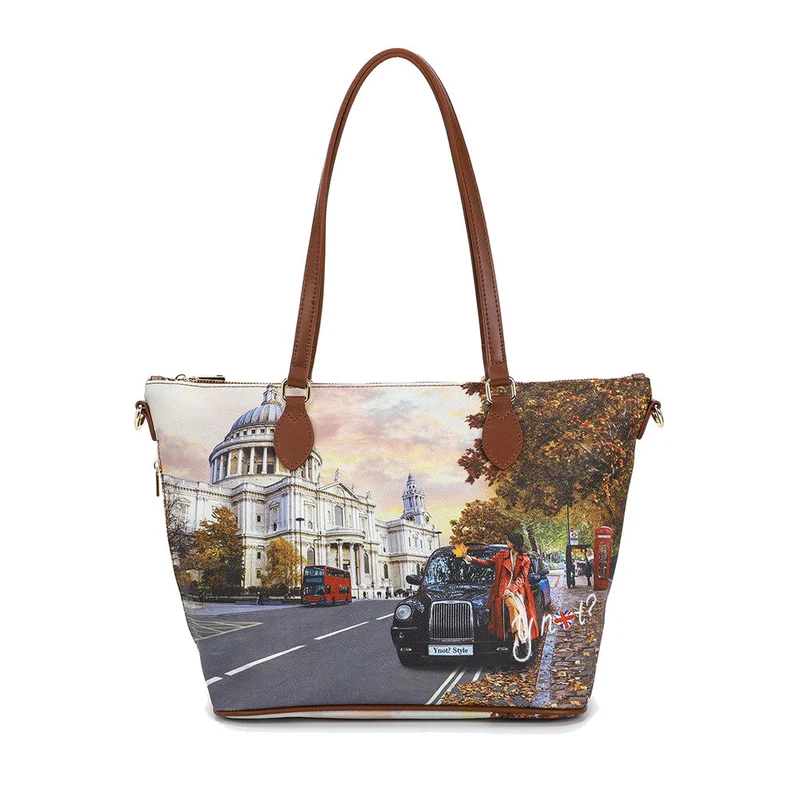 Borsa Donna a Spalla Y NOT YES-396 stampa London Tourist