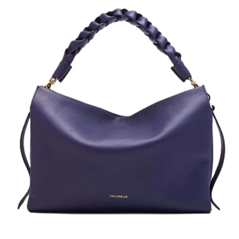 Borsa Donna a Mano COCCINELLE in Pelle linea Boheme Medium colore Royal Blue - Fondant Brown
