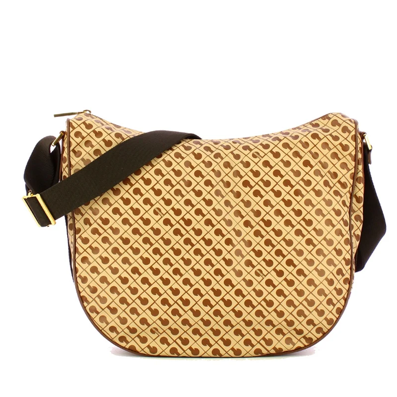 Borsa Donna Hobo a Tracolla GHERARDINI in Tessuto Softy Colore Tabacco - Burro Misura Grande