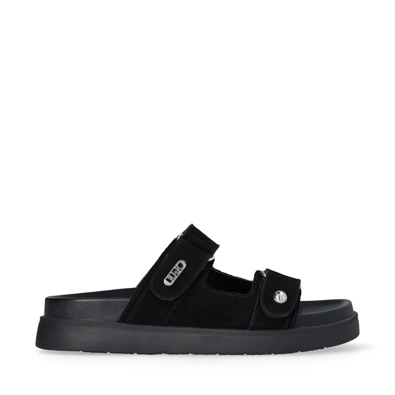 Ciabatte Doppia Fascia LIU JO Penny 902 in Suede Nero