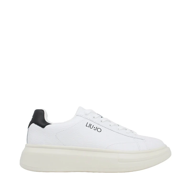 Sneakers Uomo LIU JO Big 01 in Pelle Bianca con Dettaglio Nero