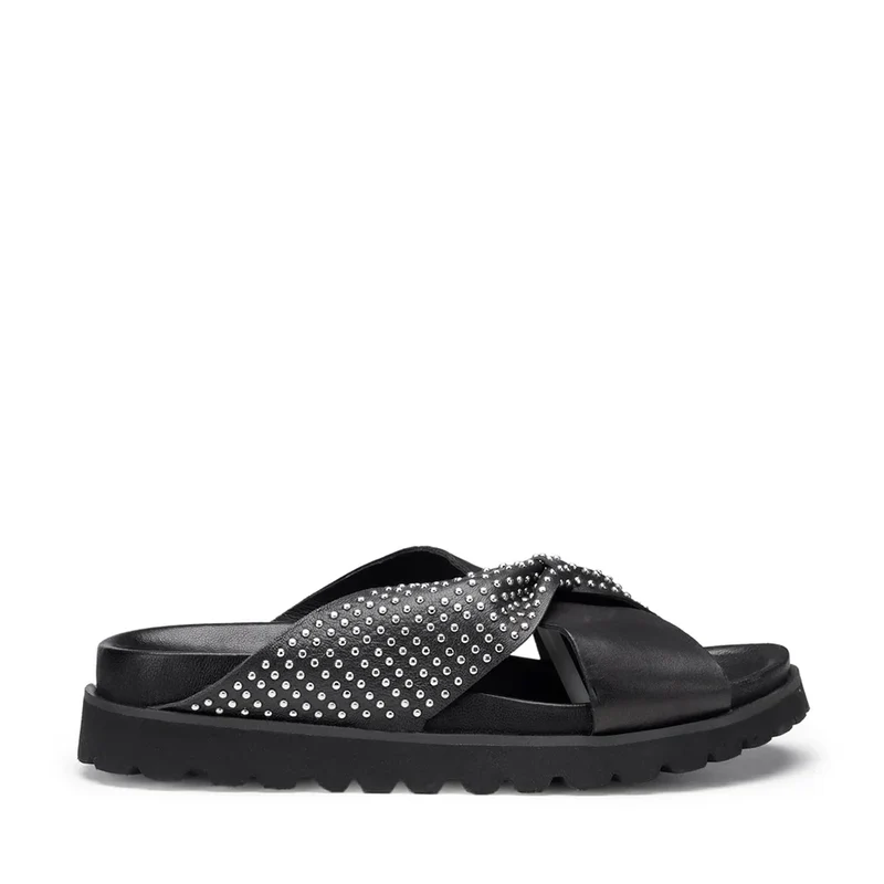 Ciabatte Donna CULT Lizzo 4464 in Pelle Nera con Borchie