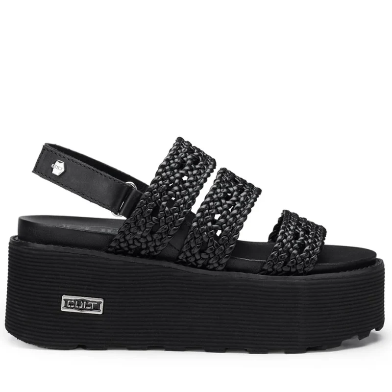 Sandali Donna CULT Nancy 4475 in Pelle Intrecciata Nera