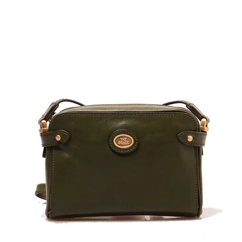 Borsa Donna Mini Bag a Tracolla THE BRIDGE linea Story in Pelle Verde Timo