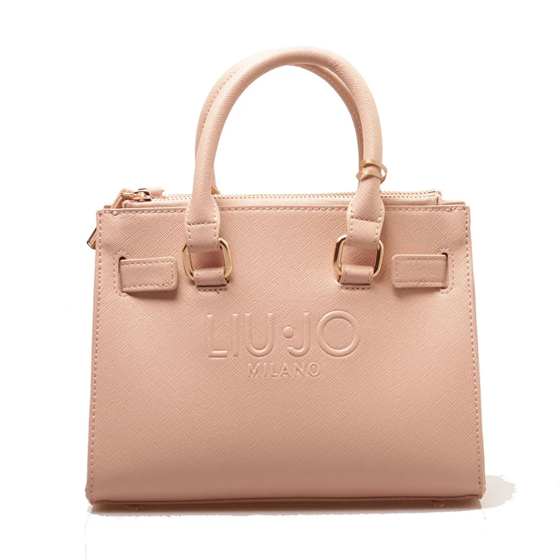Borsa Donna a Mano LIU JO con Logo in Rilievo Rosa Cipria