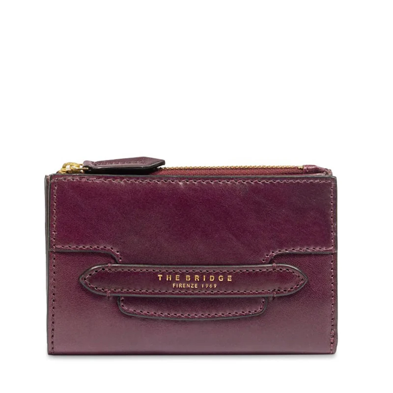 Portafoglio Donna con Bottone THE BRIDGE linea Lucrezia in Pelle Viola