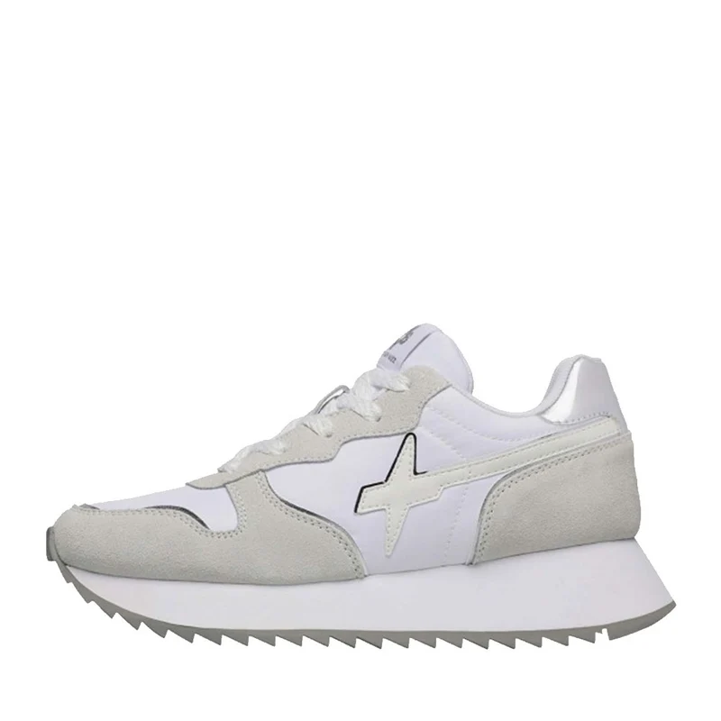 Sneakers Donna W6YZ Jet-W. in Tessuto Tecnico e Suede White e Silver