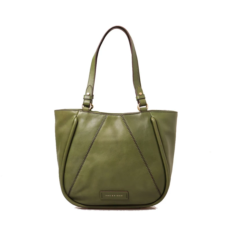 Shopping Bag Donna THE BRIDGE linea Brigida in Pelle Verde Cipresso