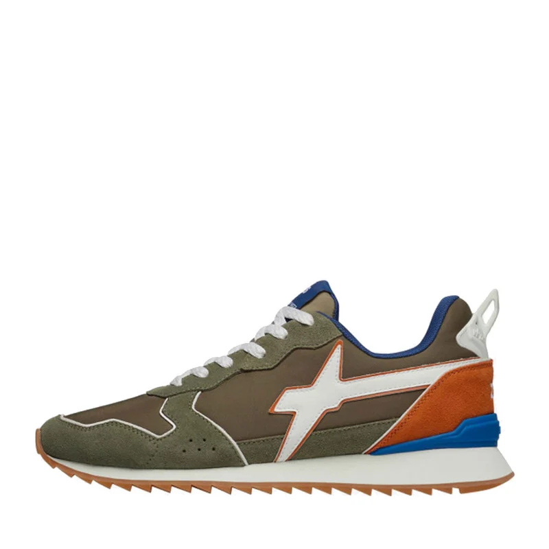 Sneakers Uomo W6YZ Jet-M. in Tessuto Tecnico e Suede colore Militare White e Orange