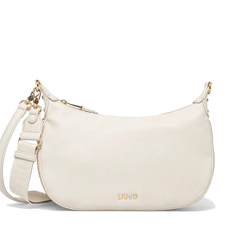 Hobo Bag Media con Tracolla LIU JO Better effetto Bottalato color Crema