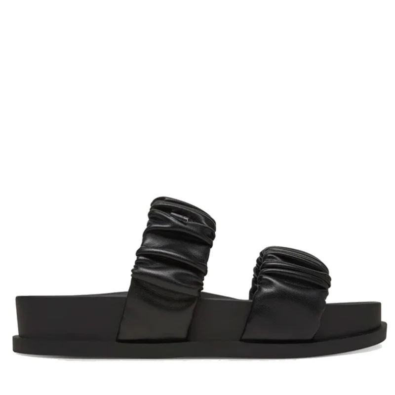 Ciabatte Donna ARMANI EXCHANGE con Doppia Fascia Imbottita Colore Nero