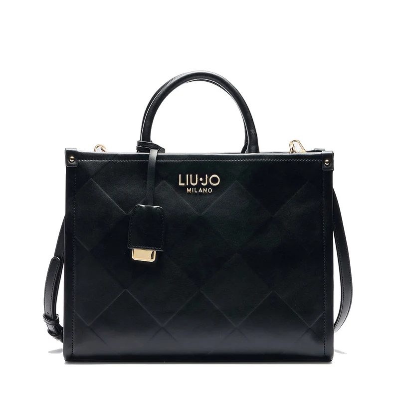 Borsa Donna a Mano Large LIU JO Better con Motivo a Rombi colore Nero