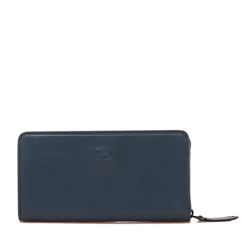 Portafoglio Donna Zip Around Grande THE BRIDGE linea Story in Pelle Blu Pioggia Avio