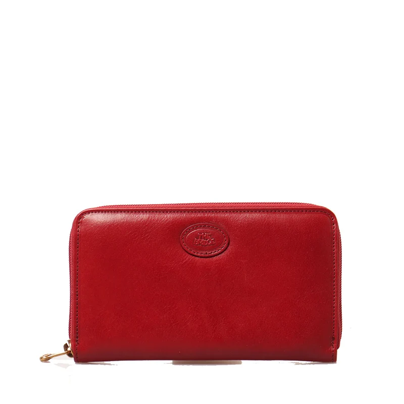Portafoglio Donna Zip Around THE BRIDGE linea Story in Pelle Rossa