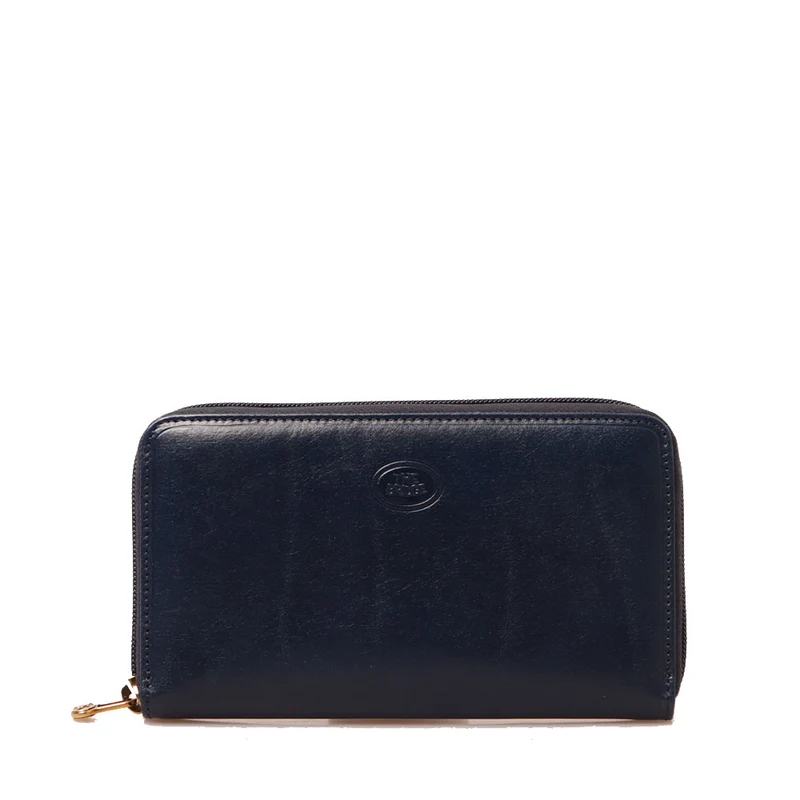 Portafoglio Donna Zip Around THE BRIDGE linea Story in Pelle Blu Cobalto