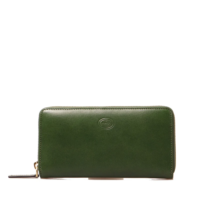 Portafoglio Donna Zip Around THE BRIDGE linea Story in Pelle Verde Inglese