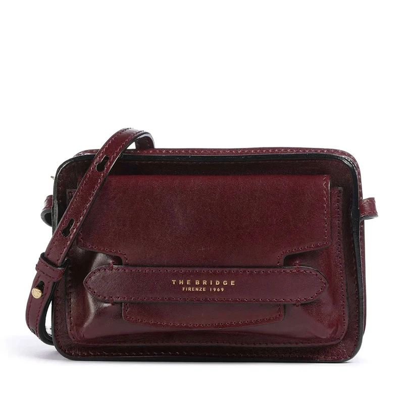 Borsa Donna Camera Case a Tracolla THE BRIDGE linea Lucrezia in Pelle color Grape