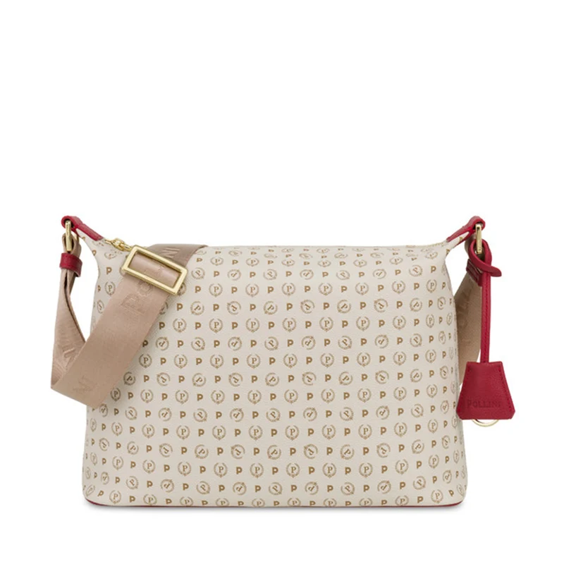 Borsa Donna a Spalla a Tracolla POLLINI linea Heritage Logo Classic Avorio e Lacca