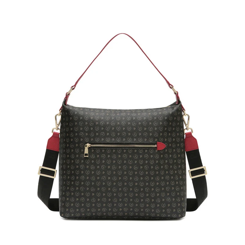Borsa Donna a Spalla POLLINI linea Heritage PVC Nero e Lacca