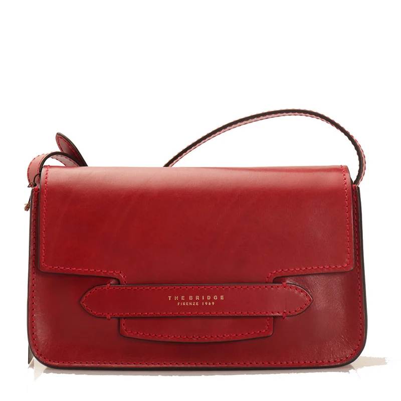 Borsa Donna a Spalla THE BRIDGE in Pelle Rossa linea Lucrezia
