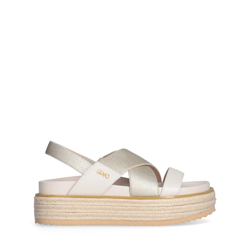 Sandali Platform LIU JO Panarea 02 in Canvas Laminato color Oro