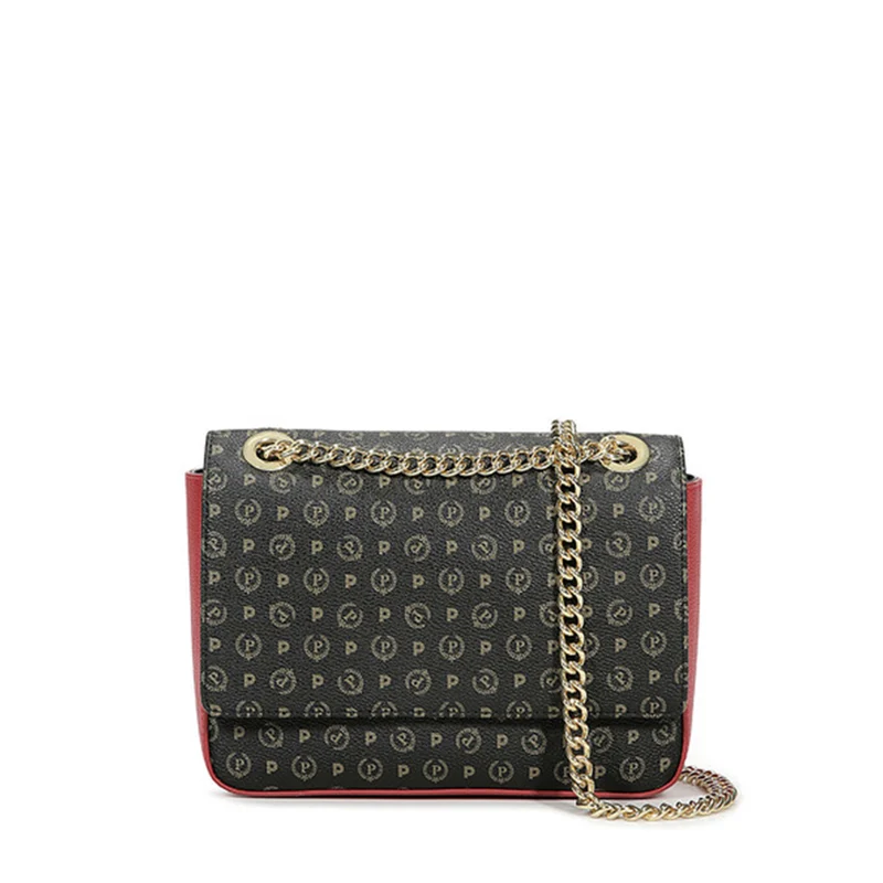 Borsa Donna a Tracolla POLLINI linea Heritage Logo Classic Nero e Lacca