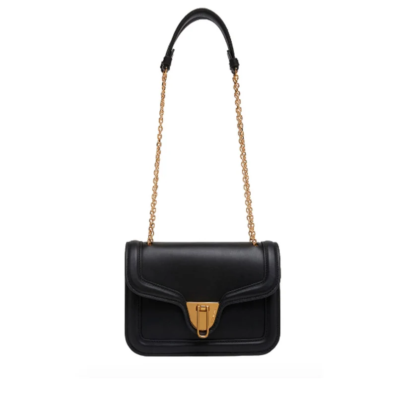 Borsa Donna a Tracolla COCCINELLE in Pelle Liscia Linea Marvin Twist colore Nero