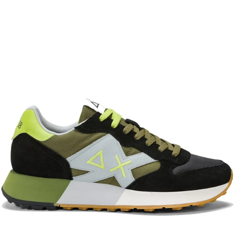 Scarpe Uomo Sun68 Sneakers Jaki 2.0 Bicolor Nero - Militare
