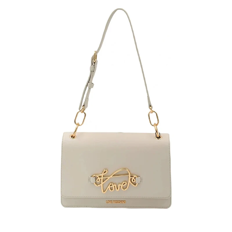 Borsa Donna a Spalla LOVE MOSCHINO Avorio con Logo in Corsivo