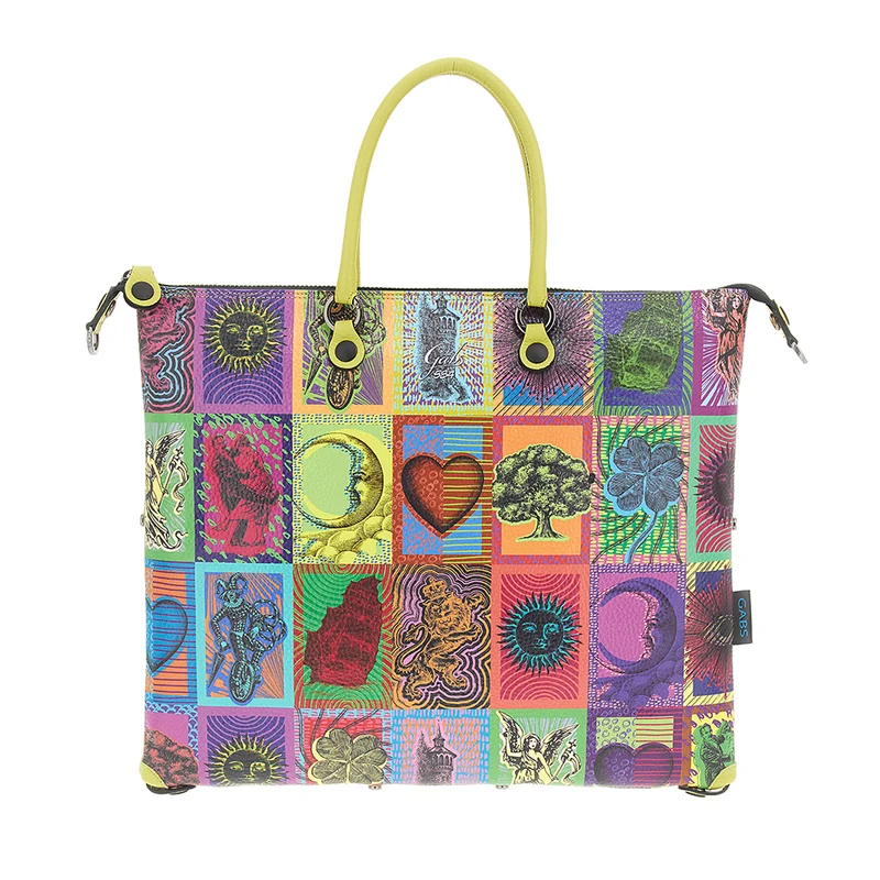 Borsa Donna a Mano con Tracolla GABS G3 PLUS Large in Pelle stampa Tarocchi