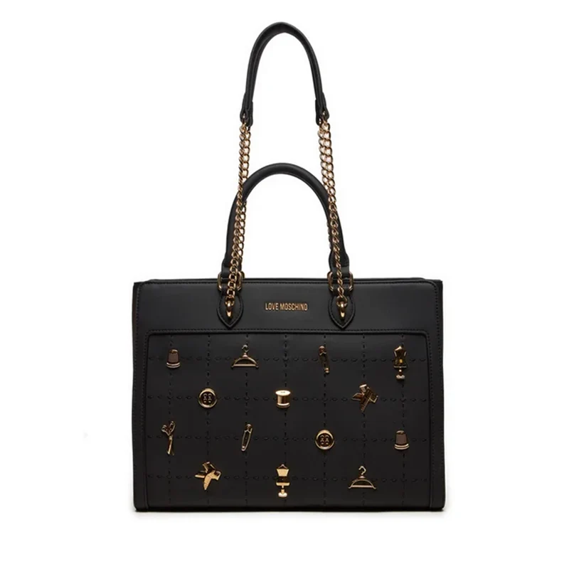 Shopping Bag a Mano e a Spalla LOVE MOSCHINO linea Tailoring Nera