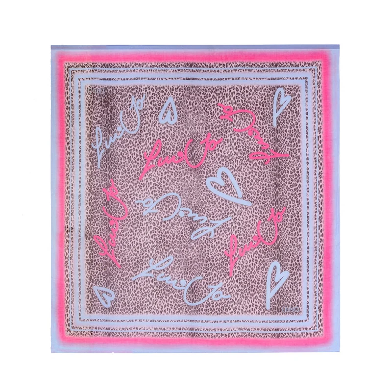 Foulard Donna 120 x 120 cm LIU JO Better stampa Animalier Rosa Scuro