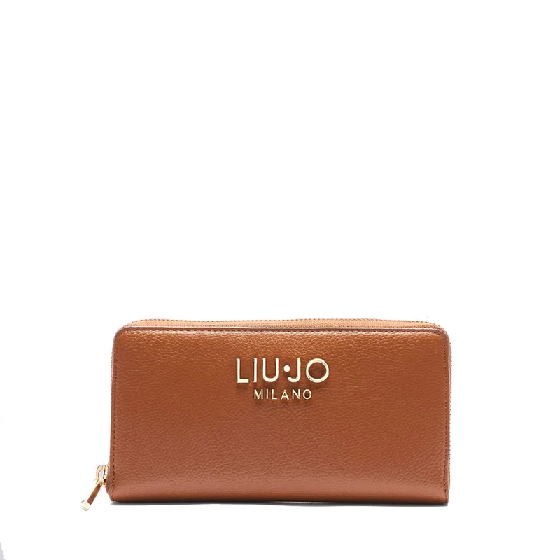 Portafoglio Donna Zip Around LIU JO Effetto Bottalato Marrone