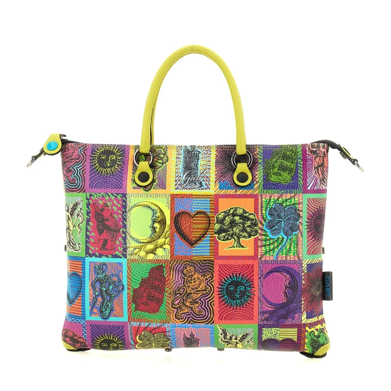 Borsa Donna a Mano con Tracolla GABS G3 PLUS Medium in Pelle stampa Tarocchi