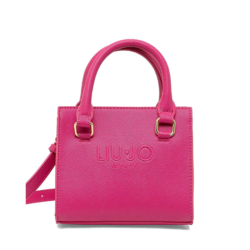 Borsa Donna a Mano Mini LIU JO con Logo in Rilievo Dark Pink