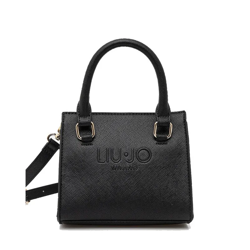 Borsa Donna a Mano Mini LIU JO con Logo in Rilievo Nero