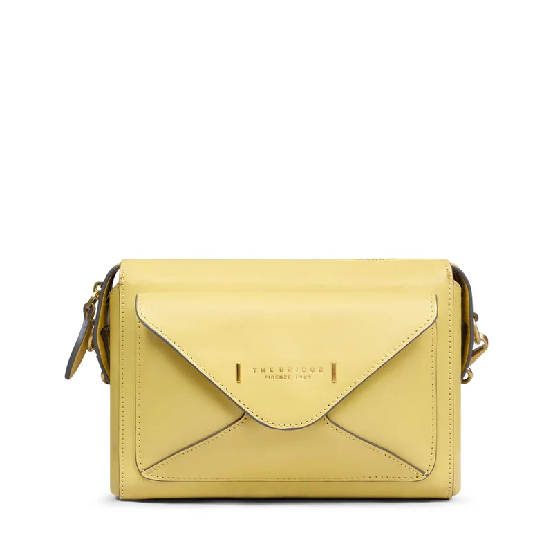 Borsa Donna a Tracolla THE BRIDGE linea Frida in Pelle Giallo Banana