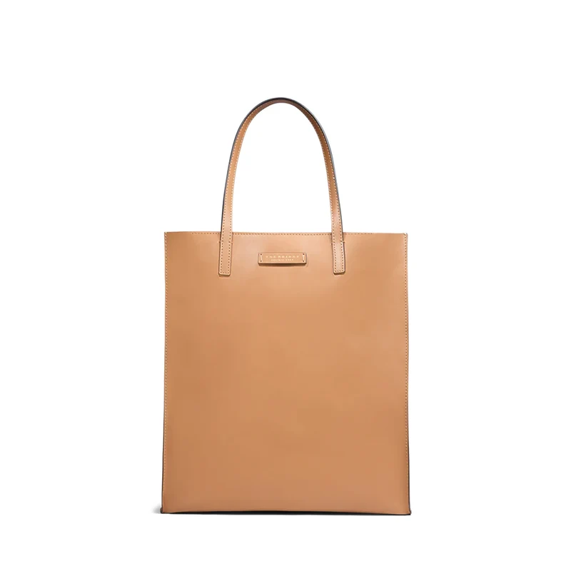 Borsa Donna Shopper Verticale THE BRIDGE linea Mirra in Pelle color Marzapane