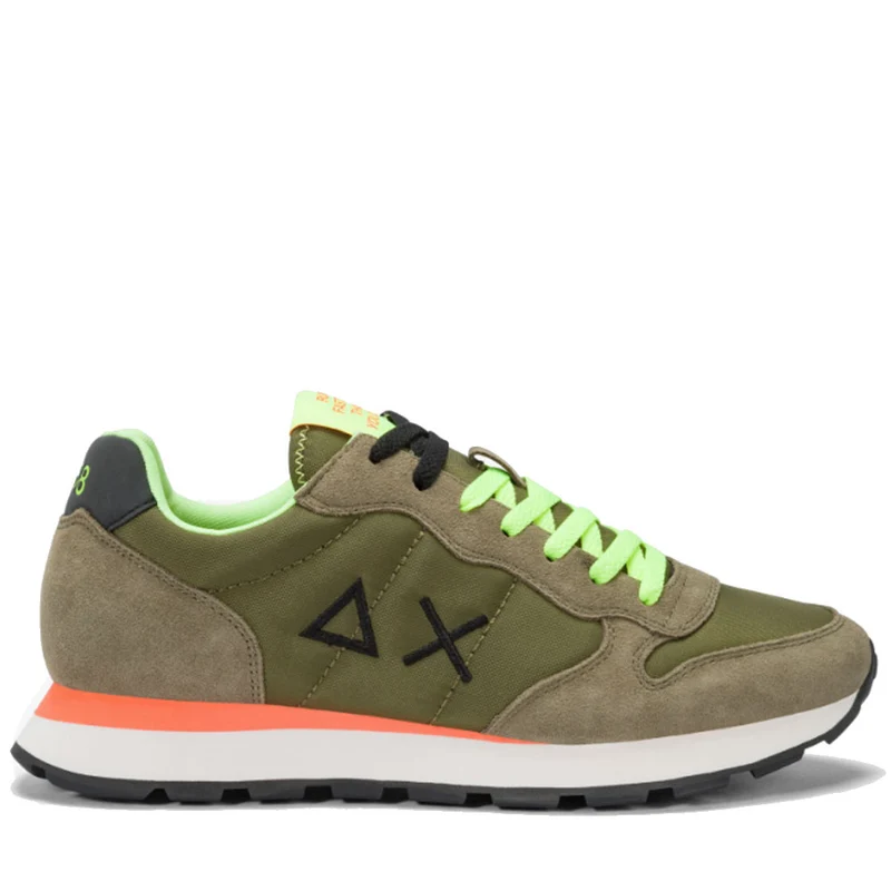 Scarpe Uomo Sun68 Sneakers Tom Fluo Militare - Z35102