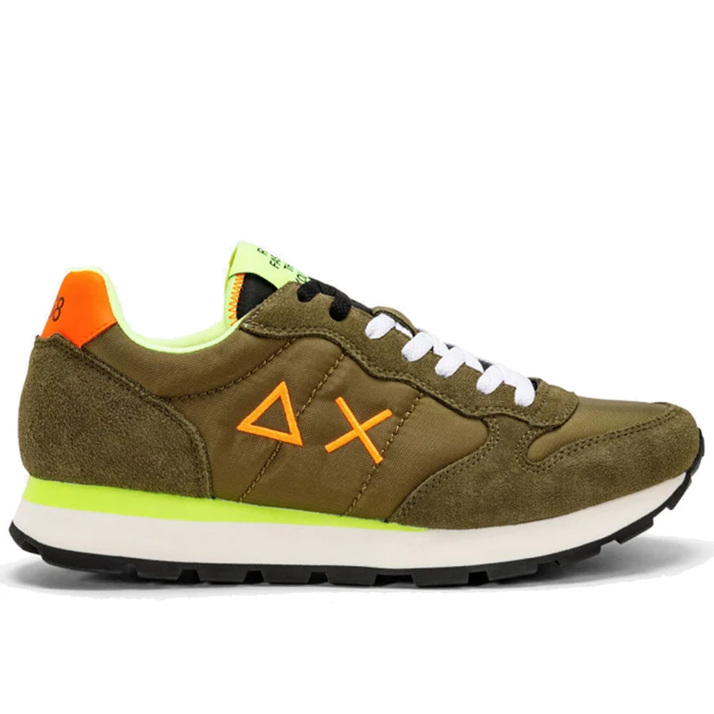 Scarpe Uomo Sun68 Sneakers Tom Fluo Militare - Z32102