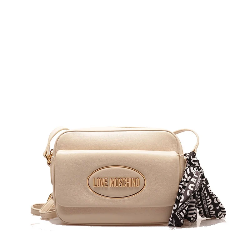Borsa Donna a Tracolla LOVE MOSCHINO Avorio con Foulard Logato
