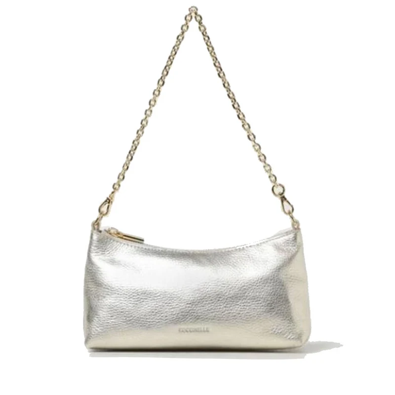 Borsa Donna a Spalla COCCINELLE in Pelle Pale Gold Linea Aura